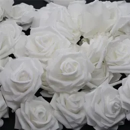 10pcs-100pcs White Pe Foam Rose Flower Head Sztuczna róża do domu dekoracyjne wieńce kwiatowe przyjęcie weselne dekoracja 1292D
