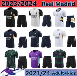 2023/2024 REAL Madrids TRAININGSANZUG-Set TRAININGSANZUG 23/24 BENZEMA Herren- und Kinder-Kurzarmweste Fußball-Trainingsanzug Chandal Futbol Umfrage 88