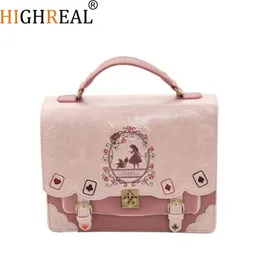 Evening Bags Shoulder Axes Femme Vintage Student Schoolbag Playing Cards Silhouette Handbag Leather Bag J212 230714