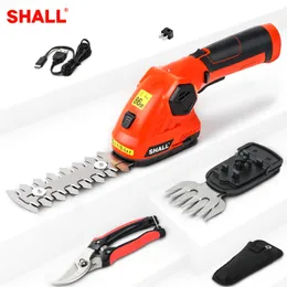 Pruning Tools SHALL 7 2V Cordless Grass Hedge Trimmer 2in1 Battery Rechargeable Shear with shears Hedger gardening tools Fast Charging 230714