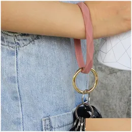 파티 호의 Sile Bracelet Keychain Chain Round Wist Bangle Ring Key Holder Woman Wrist Strap Bracelets 1910 V2 Drop Delivery Hom DHZDA