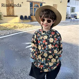 Kläderuppsättningar 2023 Spring Autumn Boys Set Long Sleeve Floral Shirts Shorts 2pcs Barn Passar barn kläder 230714