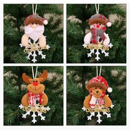 Juldekorationer trädtillbehör Dock Dansa Old Man Snowman Deer Bear Puppet Small Hanging Pendant Surprise Gift