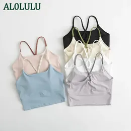 Al0lulu Yoga klädsport Underkläder Kvinnors vattendropp Vackra rygg samlade stötsäkra BRA -band Topp Fitness Running Vest