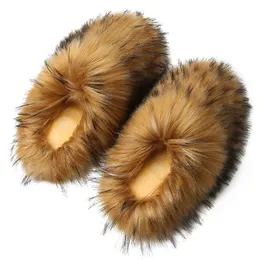 Slippers 2023 New Fluffy For Women Autumn And Winter Home Plus Velvet Warm Imitation Fur Non-slip Cover Toe Hair Drag T230715