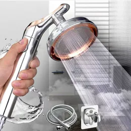 Other Faucets Showers Accs Big Panel Chrome Shower Head High Pressure Handheld Showehead With Hose Stop Water Rotating Shower Head Bathroom Accessories 230714