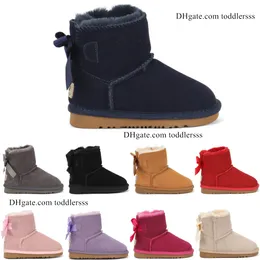 Barn mini båge småbarn stövlar australie flickor stövlar barn designer klassisk vinter snö boot baby barn ungdom sneakers bailey australia kastanj skor