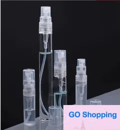 2ml 3ml 5ml 10mlファッションプラスチック/ガラス香水ボトル、空のリフォイル可能なスプレーボトル、小さなパルフュームアトマイザー、香水サンプルバイアル