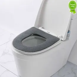 Novo engrossar capa de assento de toalete inverno quente macio lavável tapete de assento capa de toalete capa em forma de O acessórios de banheiro