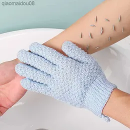 Guanti da bagno a cinque dita Asciugamano da bagno creativo per la casa Guanti da bagno esfolianti Fango che sfrega la schiena Scrub Guanti forti L230704