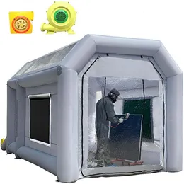 Mini Inflatable Paint Booth with Blowers 4x2.5x2.5mH (13.2x8.2x8.2ftH) Professional Spray Booths Portable Car Painting Tent for Car Garage