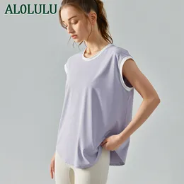 AL0LULU Sports women's yoga top loose casual fitness suit Tank Tops