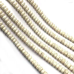 Contas de pedra natural turquesas forma de ábaco semi-acabado espaçador solto frisado para fazer joias bricolage colar pulseira accessoy