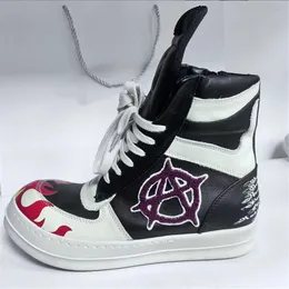 Özel özelleştirilmiş adam punk botları hip hop orijinal deri erkekler rock high boot