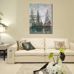Pinturas famosas de Claude Monet Barcos em Rapair Impressionista Paisagem Pintura a óleo Arte a óleo Decoração da casa