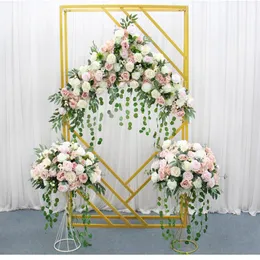 Diamond Wedding Arch Backdrop Props Wrought Iron Geometric Square Frame Party Stage Screen creative background Stand263v