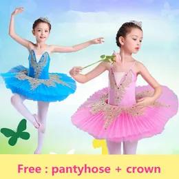 Scene Wear Children's Ballet Kirt Performance Costume Little Swan Dance Girl White Gaze Tutu Competition