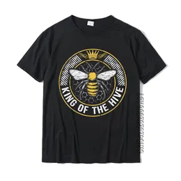 King Of The Hive Beekeeper Bee Lover Honey T-Shirt Normal T Shirt Para Adulto Cotton Tees Desconto Normal