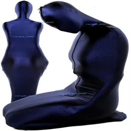 Unisex Sleeping Bag Outfit Dark Blue Lycra Spandex Mummy Costumes Sexiga män Kvinnor Body Bags Sleepsacks Catsuit Costume Halloween PA291Q