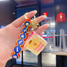 Fashion blogger designer jewelr Cartoon Cute Rubik's Cube Pendant Jewelry Car Keychain mobile phone Keychains Lanyards KeyRings wholesale YS233