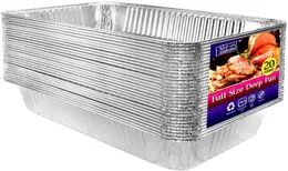 Jednorazowe sztućce aluminiowe pełne rozmiary Duża pieczona miska do pieczenia 21 "x13" głęboka folia 20 pakietów ciężkich tac z otworami 230714