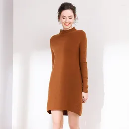 Kvinnors tröjor Kaffe Wool Cashmere Kvinnor Stickad Turtleneck Pull Femme Hiver Overdimensionerad Long Fashion Autumn Winter Warme