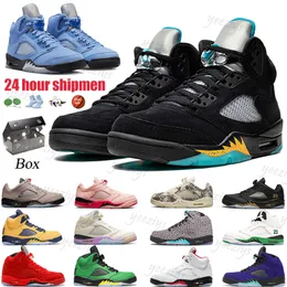 Jumpman 5 Basketbol Ayakkabı Erkekler için 5s Düşük Aqua UNC Şanslı Green Georgetown Concord Racer Mavi Raging Bull Fire Red Süet Yeşim Horizon Yelken Ne Eğitmenler Sneakers