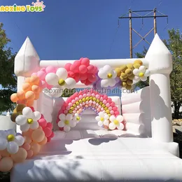 Outdoor White PVC Oxford Commercial Inflatable Bouncer Castle Jumping House Toys For Wedding Birthday Party For Kids Adults With B256d