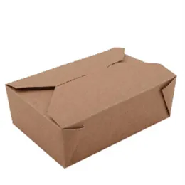DIY Custom Logo Leakproper складной крафт -бумага Фаст -фуд коробка целая дешевая пищевая бумага для бумаги для ланч -коробки Подарочная упаковка259Z