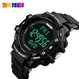 SKMEI Luxury Brand Men 3D Pedometer HeartRate Monitor Calories Digital Display Watch Outdoor Sports Watches Relogio Masculino265F
