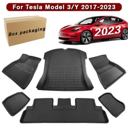 Pads passt Tesla Modell 3 Y Bodenmatte Lage Matte RHD RHD 2017 bis 2022 2023 Links rechts Ruder vier Jahreszeiten wasserdicht