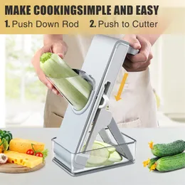 Fruktgrönsaksverktyg Multifunktion Vegetabilisk skärare Mötpotatis skivor Morot Grater Kök Tillbehör Gadgets Stål Blad Kitchen Aid Tool 230714