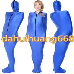 Blue Lycra spandex mummy kostym kostymer unisex sovsäckar mummy kostymer outfit med inre arm ärmar halloween cosplay cost257v