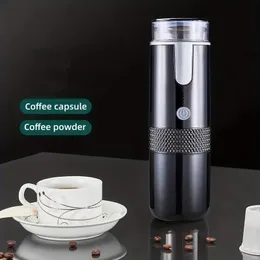 Bärbar trådlös kaffemaskin amerikansk espresso kapsel kaffepulver dubbel användning hem automatisk liten rese camping laddningsbar handhållen utsökta bärbara bärbara