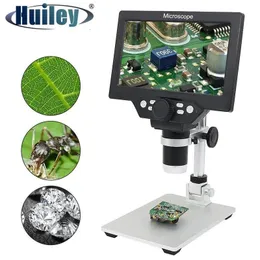 Mikroskop och tillbehör 1200X MicroScope Digital Portable 7 "LCD -videomikroskop 12MP för lödelektronisk PCB -inspektion Kontinuerlig zoom 230714