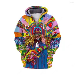 Moletons masculinos Jumeast Peace Love Hippie Men Zipper impresso em 3D Vintage 90s Anti War Sign Moletom com capuz Moletom com capuz Cartoon Gotejamento Roupas juvenis