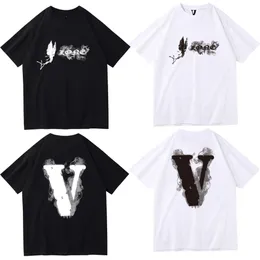 マンデザイナーTシャツビッグVlone Tシャツマンメンズフレンズレタープリントティービッグv男性女性