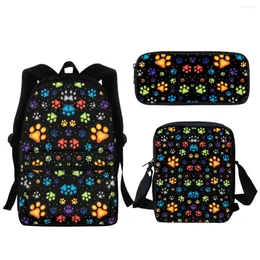 School Bags Cute Dog Print Zipper Secondary Back To Gift Casual Large Capacity Kids Backpack Lunch Totes Travle