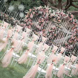 50pcsソフトヤーンチェア椅子椅子弓椅子カバーパーティーイベントバンケット装飾のための結婚式の装飾80cm x200cmチェアバンド230714