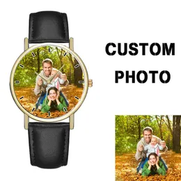 Джинсы B0000 Custom Watch Женщины Мужчины печатают на вашем картинке пустые персонализированные часы DIY Положите свое собственное фото/изображение/текст