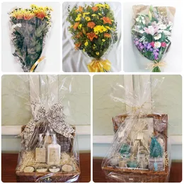 Gift Wrap 80x3000cm transparent vattentät cellofanomslag Wrapper Roll Basket Packing Film Bouquet för DIY -gåvor Korgar Flowers Crafts 230714