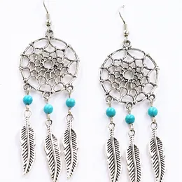 Stud "Dreamcatcher Stone Beads Feathers" örhängen Enkel atmosfärisk hänge charm droppörhängen smycken för kvinna Z243 230714