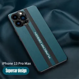 مصمم حقيبة مصممة من الألياف الكربونية الألياف من أجل iPhone 13 Pro Max 12 Mini Case Camera Protection Case Phone Case Coque Funda