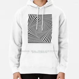 Herr hoodies twista hoodie tröja 6xl bomull svart och vit spiral vridning monokrom geometrisk abstrakt fimbisdesigns fimbis designer kvinnor