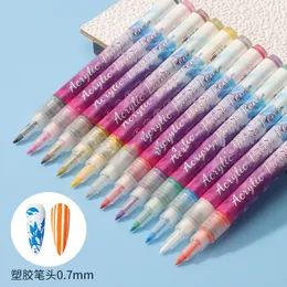 Smalto per unghie 12 colori Nail Art Drawing Pen Graffiti Nail Penna acrilica Waterproof Painting Liner DIY 3D Abstract Line Nail Art Beauty Tools 230715