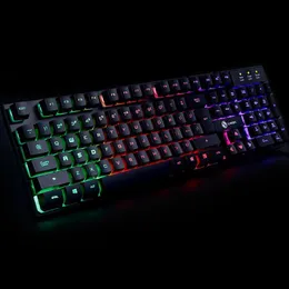 Keyboard Mysz Myszy 104 Klawisze Gaming przewodowa klawiatura Dopasowanie kolorów Zwrotło mechaniczne odczucia komputerowe E-Sporty Peryferyjne Klawiatura dla laptopa komputerowego 230715