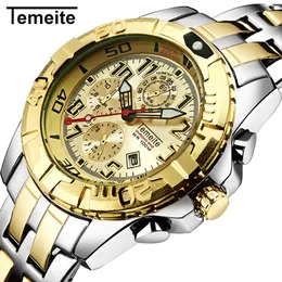 TEMEITE 2019 Luxury Mens Business Orologi Moda Orologio al quarzo Maschile Orologio semplice Data Orologi da polso Maschile Relogio2761