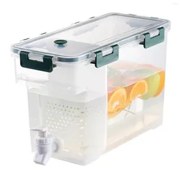 Storage Bottles Plastic Drink Dispenser With Leak-Proof Spigot Mason Jar Filter Screen