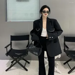 Abiti da donna Donne Aspire Black Explode The Street Suit Lady Upscale Sense Design Minoranza Coreano Loose Influencer Western Dress Upware