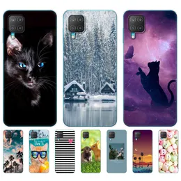 W przypadku Samsung M12 Case 6,5 -calowy tylna okładka telefonu Galaxy M127 COQUE Silicon Soft TPU Ochronne zderzak Fundas